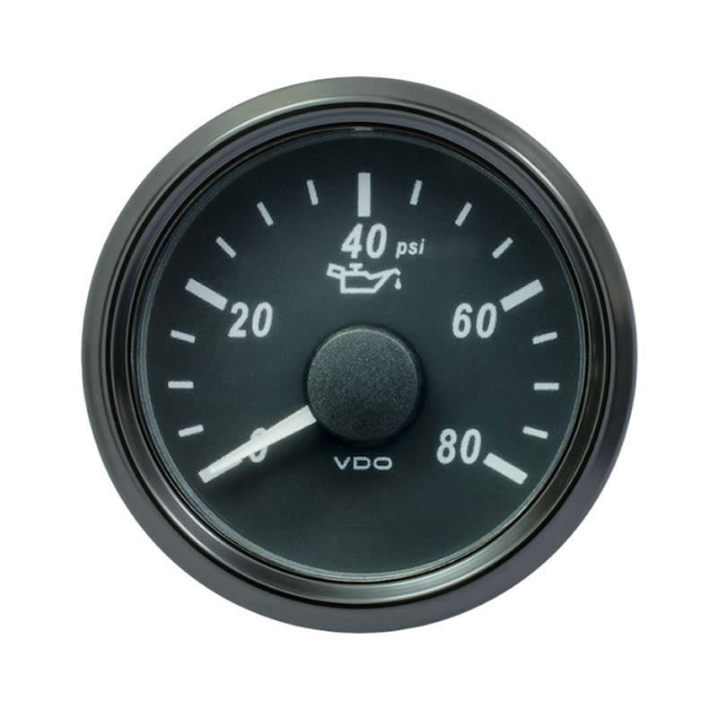 VDO SingleViu 0248 Engine Oil Pressure 80PSI Black 52mm